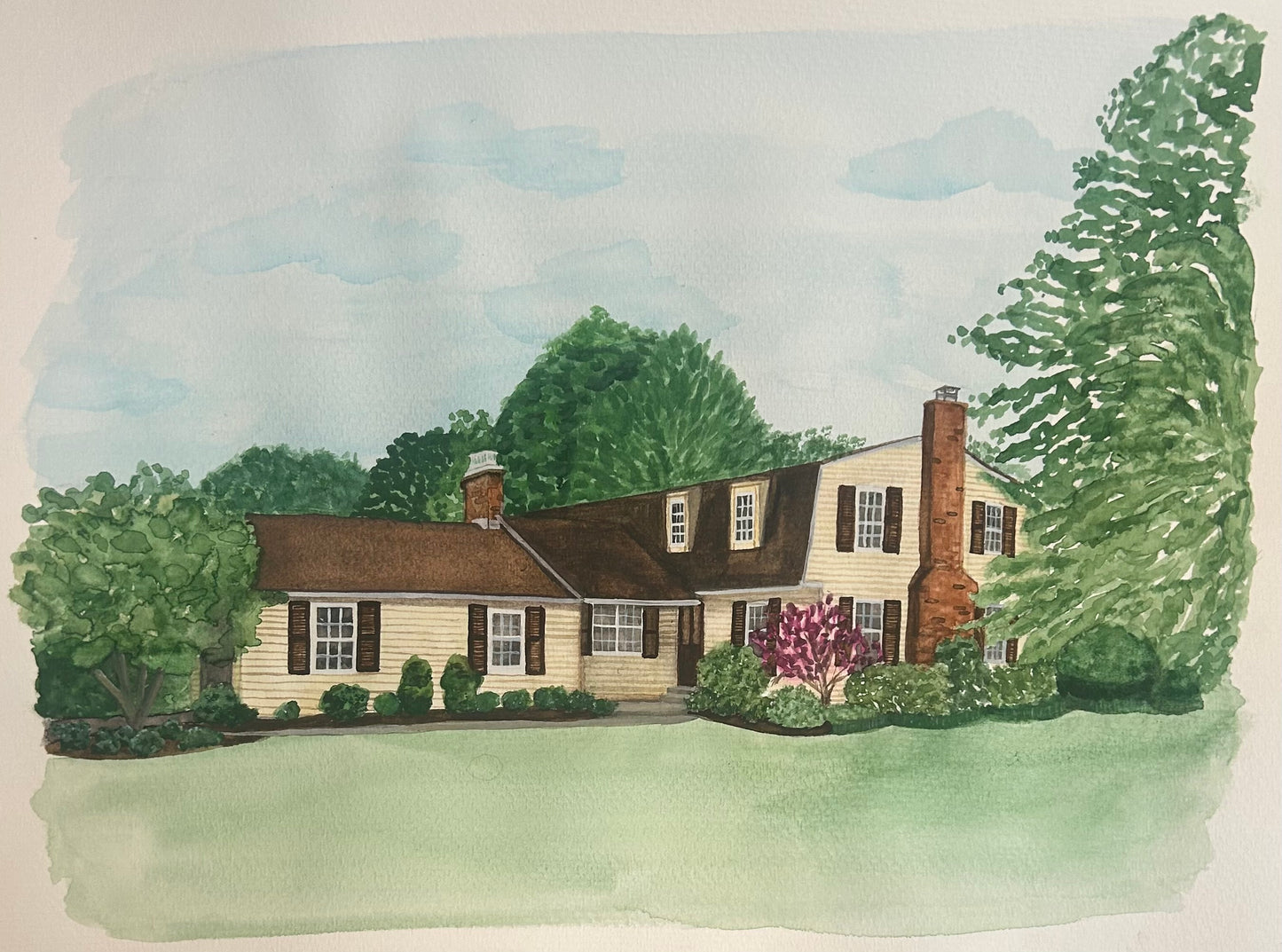 Custom Watercolor Home Portraits