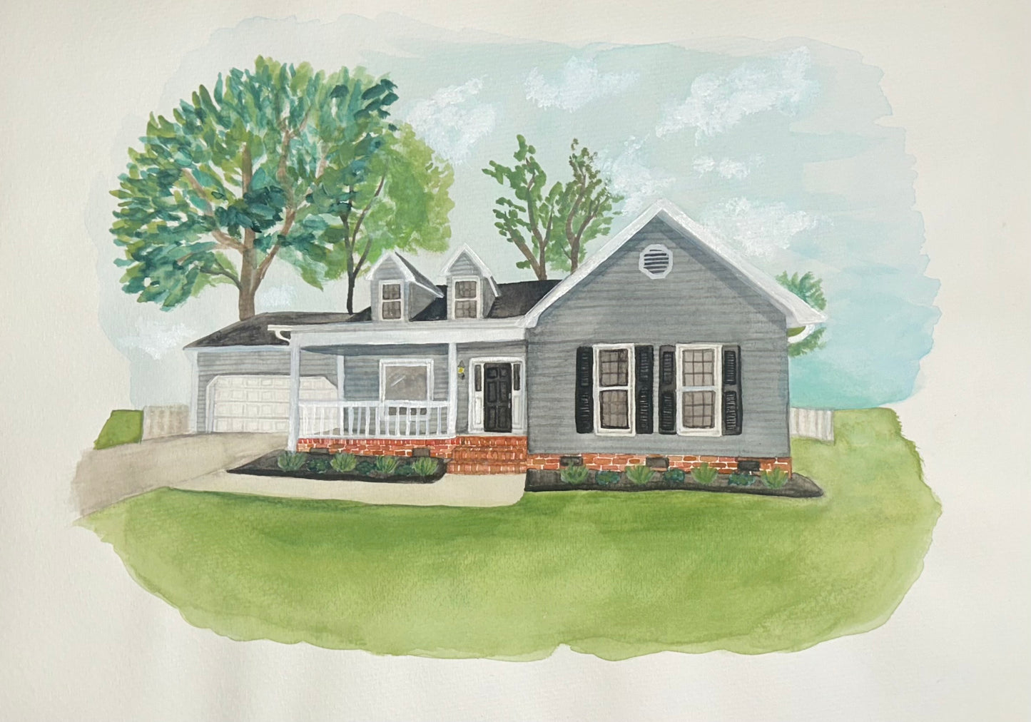 Custom Watercolor Home Portraits