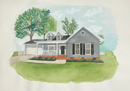 Custom Watercolor Home Portraits