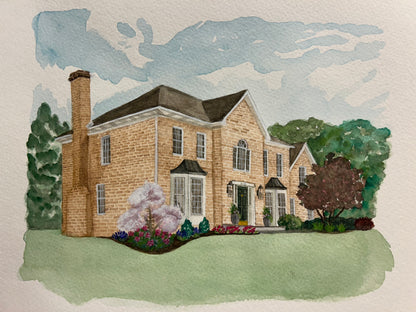 Custom Watercolor Home Portraits