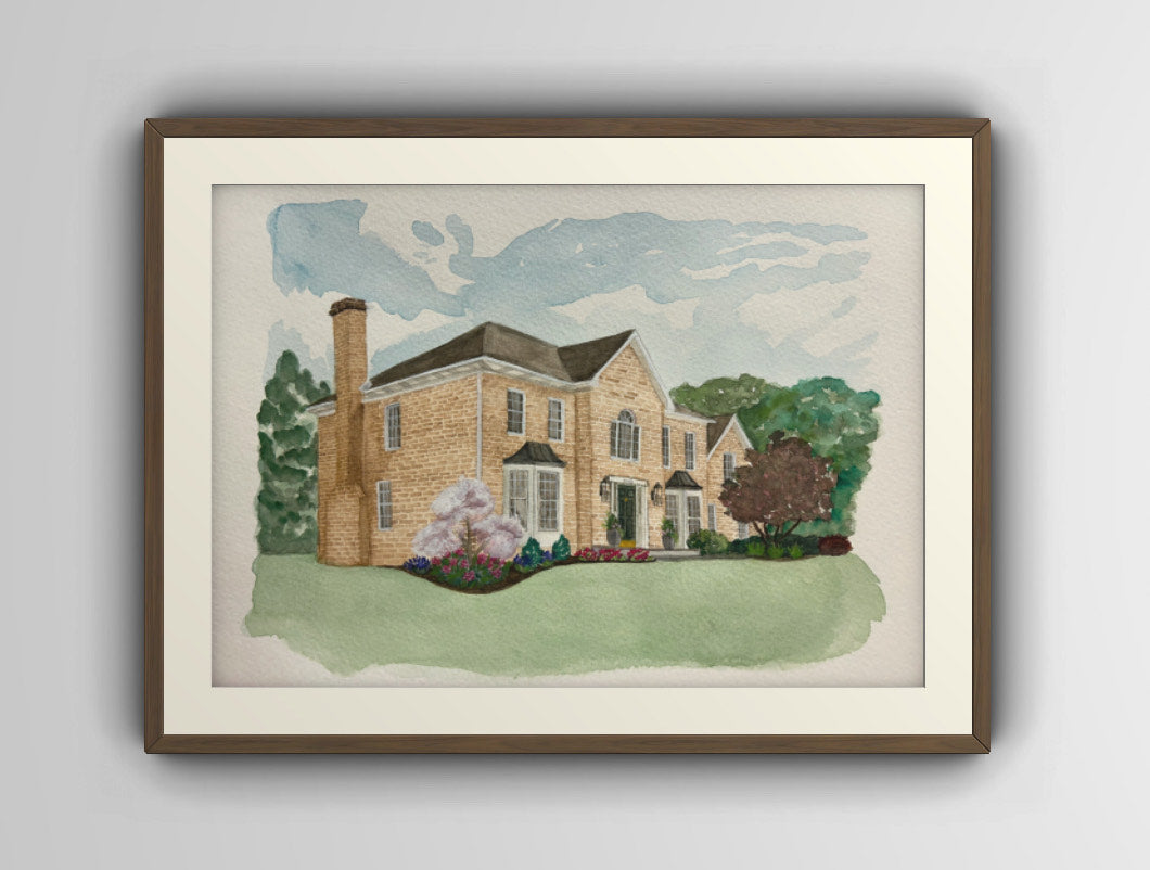 Custom Watercolor Home Portraits