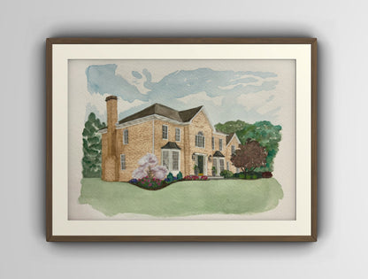 Custom Watercolor Home Portraits