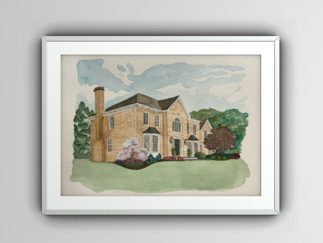 Custom Watercolor Home Portraits